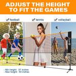 Zicon Portable Tennis Net,Stainless Steel Poles Badminton Net Set Adjustable Height Nylon Net with Carry Bag, for Kids Volleyball, Pickleball,Soccer, Indoor, Outdoor Court, Backyard, Beach, Driveway