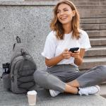 G4Free Large Pickleball Bag, Crossbody Sling Bag for Men Women, Pickleball Paddle Backpack Gifts for Sports,Light Grey