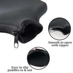 GRSECPO 2 PCS Pickleball Paddle Covers,Neoprene Universal 8.26 x 11.8Inch Zippered Racket Sleeve Storage Bag, Fits Standard Pickleball Racquets (black)