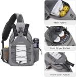 G4Free Large Pickleball Bag, Crossbody Sling Bag for Men Women, Pickleball Paddle Backpack Gifts for Sports,Light Grey