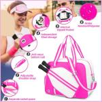 ROYALFAIR Pickleball Bags with Shoe Compartment for Women and Men，Pickleball Paddle Bag Large Capacity can Hand-Carried or Crossbody (Pink)