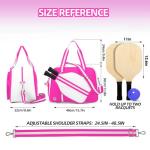 ROYALFAIR Pickleball Bags with Shoe Compartment for Women and Men，Pickleball Paddle Bag Large Capacity can Hand-Carried or Crossbody (Pink)