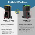PUSUN PP SMART PRO Pickleball Machine, Professional Automatic Ball Launcher with App & Remote Control, 80+ Ball Capacity, Adjustable Speed/Spin/Frequency, Portable for All Skill Levels (Black)