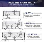 BAGAIL All-in-1 Badminton Net, Height Adjustable (Up to 5.1') Kids Volleyball Net, Quick Setup Sports Net with Portable Bag for Pickleball, Tennis, Pool, Backyard & Indoor Games - 14ft, Blue