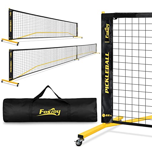 Fostoy Portable Pickleball Net with Wheels, Regulation Size