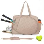 YEEGO DIRECT Tennis Bag for Women, Multi-Functional Tote & Sling Bag with Shoe Compartment & Wet Pocket, Fits 2 Rackets (27"), Pickleball Paddles, Large Capacity Duffle Bag for Gym Work Travel (Camel)