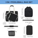 Pickleball Tote Bag for Women Men,Stylish Nylon Water-Resistant Pickleball Bag with Cooler & Paddle Sleeves Bag Large Capacity Crossbody Bags with Adjustable Shoulder Strap Fence Hook Sports Gifts