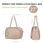 YEEGO DIRECT Tennis Bag for Women, Multi-Functional Tote & Sling Bag with Shoe Compartment & Wet Pocket, Fits 2 Rackets (27"), Pickleball Paddles, Large Capacity Duffle Bag for Gym Work Travel (Camel)