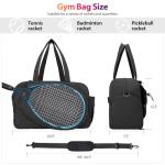 GZSXXTS Tennis Tote Bag with Shoe Compartment - Extra-Large Quilted Pickleball Bag Holds 2-4 Rackets, Water-Resistant & Lightweight for Men & Women (Light Gray)