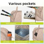 YEEGO DIRECT Tennis Bag for Women, Multi-Functional Tote & Sling Bag with Shoe Compartment & Wet Pocket, Fits 2 Rackets (27"), Pickleball Paddles, Large Capacity Duffle Bag for Gym Work Travel (Camel)