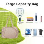 YEEGO DIRECT Tennis Bag for Women, Multi-Functional Tote & Sling Bag with Shoe Compartment & Wet Pocket, Fits 2 Rackets (27"), Pickleball Paddles, Large Capacity Duffle Bag for Gym Work Travel (Camel)