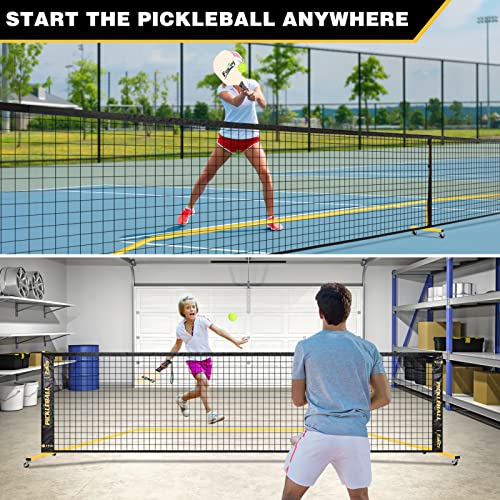 Fostoy Portable Pickleball Net with Wheels, Regulation Size