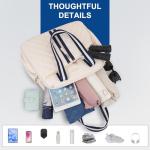 MOSISO Pickleball Bag for Women Men, Quilted Pickleball Tote Sport Equipment Bag with Shoe Compartment, Large Pickle Ball Backpack Sports Pickle Ball Paddle Daypack, Beige