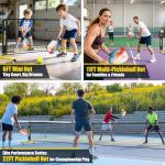 Pickleball Set Net with Wheels, Portable 3in1 Pickle Ball Net with Carry Bag- 3 Size Options, Designed for All Weather Conditions, Steady Metal Frame & Take Down for Practice & Games (Black&Yellow)