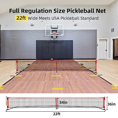 Bearwill 22 FT Portable Pickleball Net Set with Accessories