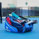 Diadem Tour V3 Paddle Backpack Bag - Spacious Pickleball Gear Bag with 10 Paddle Capacity | Shoe Compartment | Neoprene Side Pockets | Stylish and Durable | Blue with White Trim