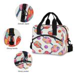 Custom Playful Pickleball Paddles Balls Insulated Lunch Box Cooler Bag Lunch Tote Bag 11.4×7.1× 9.5 for School, Office or Picnic