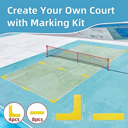 Bearwill 22 FT Portable Pickleball Net Set with Accessories