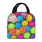 LQXNXHC Insulated Lunch Bag Cooler Tote Bag Pickleball Balls Colors Pattern Lunch box for Women Men Lunchbox for Picnic Travel