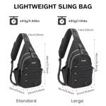 G4Free Large Pickleball Bag, Crossbody Sling Bag for Men Women, Pickleball Paddle Backpack Gifts for Sports,Black