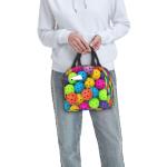 LQXNXHC Insulated Lunch Bag Cooler Tote Bag Pickleball Balls Colors Pattern Lunch box for Women Men Lunchbox for Picnic Travel