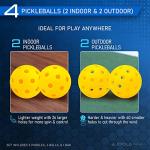 JOOLA Ben Johns Pickleball Set - Made with Reinforced Fiberglass and Honeycomb Polypropylene - Includes 2 Paddles, 4 Balls, and JOOLA Pickleball Bag