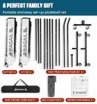 BAGAIL Portable Pickleball Net Set with Wheels, 22 FT Regulation Size & 11 FT Half Court Size 2-in-1 Pickle Ball Net with Ball Collector, Carry Bag, Easy Setup for Outdoor Indoor Driveway - White