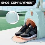 LUZZ Large Pickleball Bag with with Shoe Compartment and Paddle Cover Pocket Paddle Duffle Bag Sport Gym Handbag for Men & Women Morning Blue