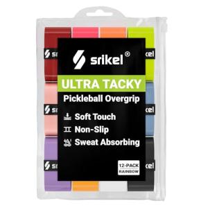 Srikel Pickleball Paddle Overgrip – Ultra Tacky, Absorbent & Non-Slip Pickleball Grip Tape, Soft-Touch and Durable Overgrips for Pickleball Paddles, Rainbow – 12 Pack
