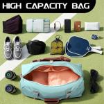 LUZZ Large Pickleball Bag with with Shoe Compartment and Paddle Cover Pocket Paddle Duffle Bag Sport Gym Handbag for Men & Women Morning Blue