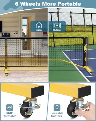Portable Pickleball Set with Net, 4 Paddles & Bag