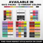 Srikel Pickleball Paddle Overgrip – Ultra Tacky, Absorbent & Non-Slip Pickleball Grip Tape, Soft-Touch and Durable Overgrips for Pickleball Paddles, Rainbow – 12 Pack