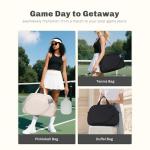 Hynes Eagle Pickleball Bag Tennis Gym Bag for Women Holds 2 Rackets with Shoe Compartment & Wet Pocket Sport Duffle Bag 17 inches Laptop Overnight Weekender Black