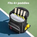 Ytonet Pickleball Bag Fits 4 to 8 Paddles, Large Capacity Pickleball Backpack with Shoe Compartment, Pickleball Paddle Bag Accessories Gifts for Men, Black