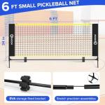 GOOX 6FT Small Mini Pickleball Net Set - Quick Setup Indoor/Outdoor Portable Practice Net - Lightweight Dink Training Aid for Backyard, Driveway