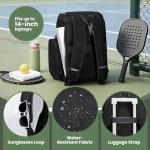 Ytonet Pickleball Bag Fits 4 to 8 Paddles, Large Capacity Pickleball Backpack with Shoe Compartment, Pickleball Paddle Bag Accessories Gifts for Men, Black