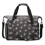 Counullo Skull Gray Sports Duffle Bag - Large Gym Bag with Ventilated Shoe Compartment & Front Racket Sleeve, Waterproof Lightweight for Women Men Tennis Pickleball Workout