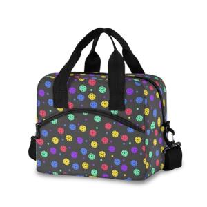 MUCEXQ Colorful Pickleball Insulated Lunch Bag Reusable Lunch Tote Cooler Bag for Women Men Adjustable Shoulder Strap Leakproof Lunch Box for Work Picnic School