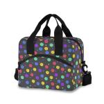 MUCEXQ Colorful Pickleball Insulated Lunch Bag Reusable Lunch Tote Cooler Bag for Women Men Adjustable Shoulder Strap Leakproof Lunch Box for Work Picnic School