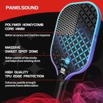 Panel Sound Pickleball Paddles Set of 4, 4 Fiberglass Pickleball Rackets, Pickleball Racquets 4 Pack with 1 Carrying Case & 4 Outdoor Balls