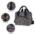 MUCEXQ Colorful Pickleball Insulated Lunch Bag Reusable Lunch Tote Cooler Bag for Women Men Adjustable Shoulder Strap Leakproof Lunch Box for Work Picnic School