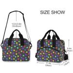 MUCEXQ Colorful Pickleball Insulated Lunch Bag Reusable Lunch Tote Cooler Bag for Women Men Adjustable Shoulder Strap Leakproof Lunch Box for Work Picnic School