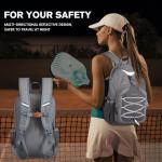 G4Free Lightweight Pickleball Bag, Pickleball Backpack for Women and Men, Adjustable Padel Bag, Fits 2 to 4 Paddles, Shoulder Daypack for Sports, lightgrey, Backpack