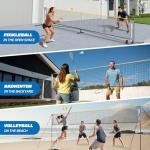 Haokelball Badminton Volleyball Pickleball Net Set, 22FT Portable All-in-One Nets System for Outdoor Beach Indoor with Adjustable Height, Includes Balls Rackets Pump Carry Bag
