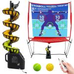 Posboll Pickleball Machine Ball Thrower with Net,Portable Pickle Ball Launcher Machine with Remote Control for Practice, Built-in 5200mAh Lithium Battery, Pickleball Training Aids&Gifts