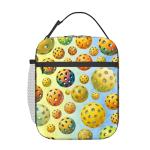 CALMSNUGS Pickleball Insulated Lunch Bag, Watercolor Lunch Tote with PEVA Liner, Mesh Bottle Holder, Buckle Handle, Portable Cooler for School Work Picnic Travel, Gift, 11.02 x 8.03 x 1.46 in, Unisex
