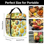 CALMSNUGS Pickleball Insulated Lunch Bag, Watercolor Lunch Tote with PEVA Liner, Mesh Bottle Holder, Buckle Handle, Portable Cooler for School Work Picnic Travel, Gift, 11.02 x 8.03 x 1.46 in, Unisex