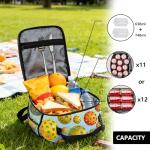 CALMSNUGS Pickleball Insulated Lunch Bag, Watercolor Lunch Tote with PEVA Liner, Mesh Bottle Holder, Buckle Handle, Portable Cooler for School Work Picnic Travel, Gift, 11.02 x 8.03 x 1.46 in, Unisex