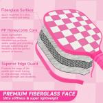 Pink Pickleball Paddles Set of 2, USAPA Approved Fiberglass Pickle Ball Set with 2 Cute Lightweight Pickleball Rackets, 2 Indoor &2 Outdoor Balls, 1 Pickleball Bag for Women, Beginner, Youth