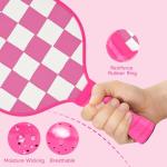 Pink Pickleball Paddles Set of 2, USAPA Approved Fiberglass Pickle Ball Set with 2 Cute Lightweight Pickleball Rackets, 2 Indoor &2 Outdoor Balls, 1 Pickleball Bag for Women, Beginner, Youth